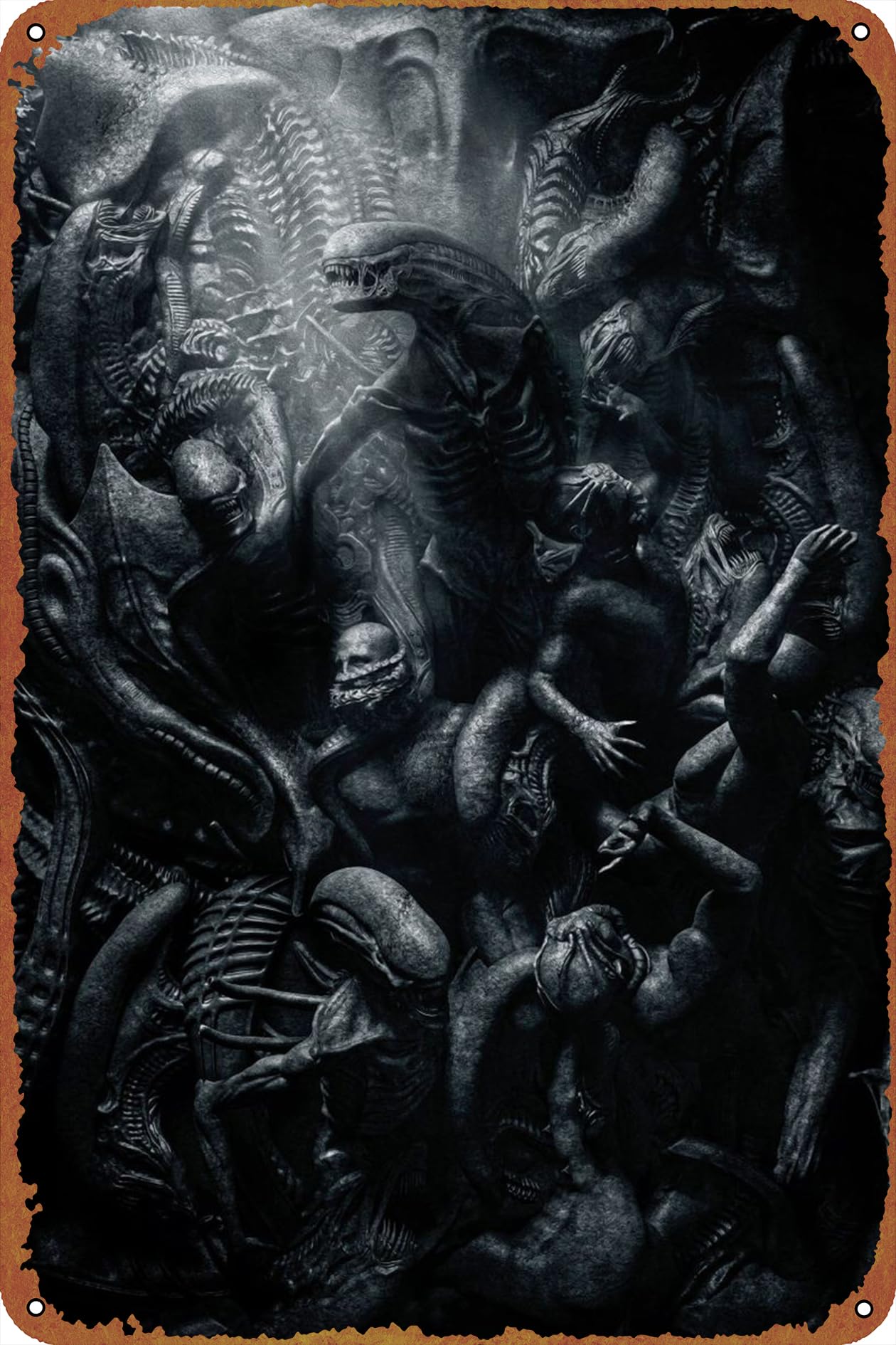 Amazon.com: Alien Xenomorph Mural Movie Poster Tin Metal Sign